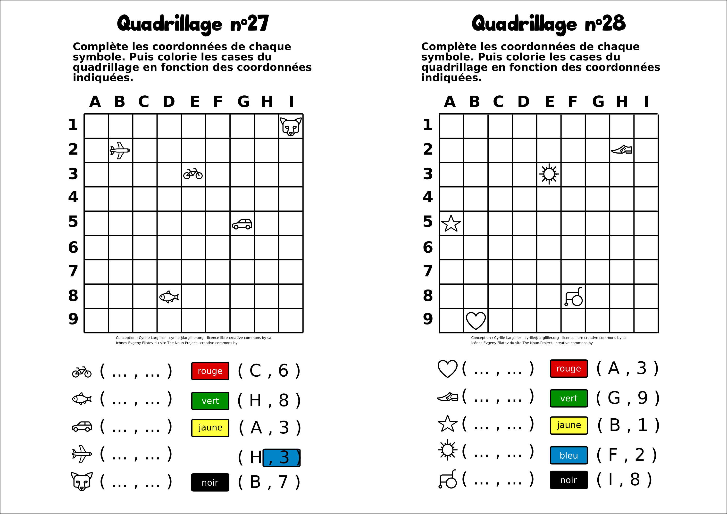 30 fiches – quadrillage – cycle 2 – Cyrille Largillier