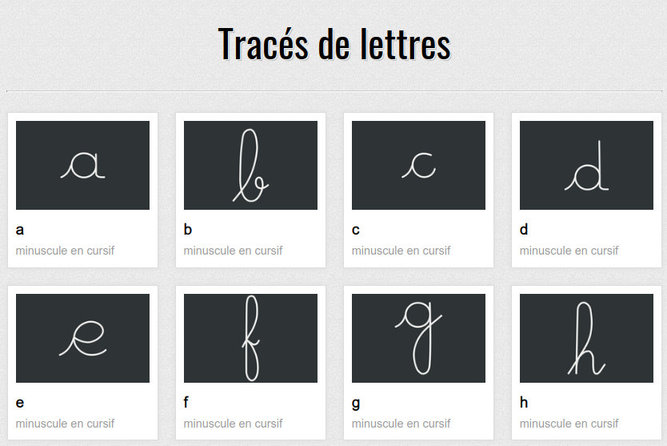 Tracés de lettres